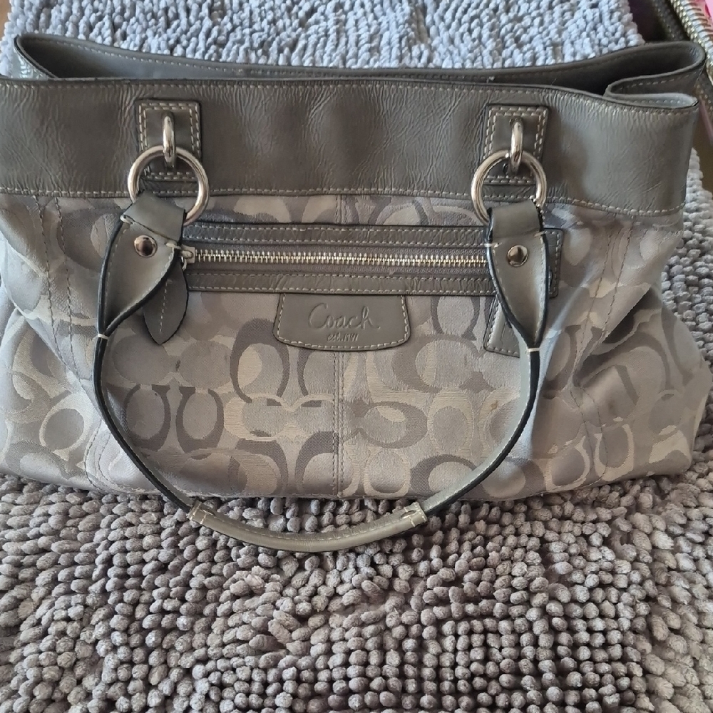 COACH Brooke Jacquard Satchel Handbag Gray J1072-F155383